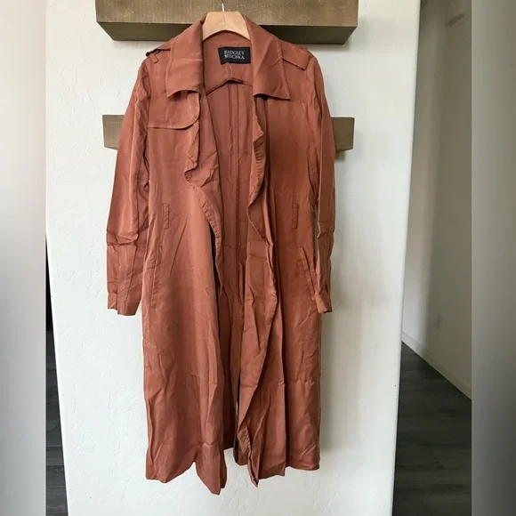 Badgley Mischka Terracotta Trench Coat - Picture 3 of 12